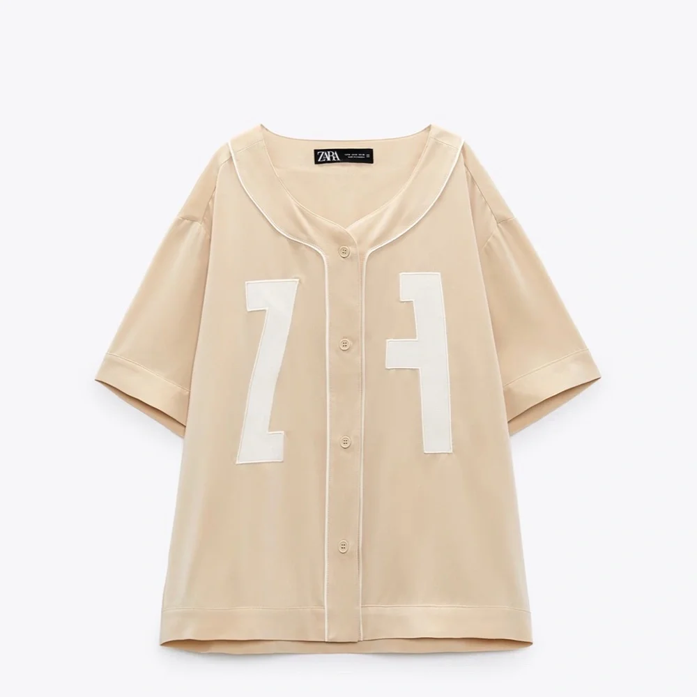 ZARA SATIN EMBROIDERED SHIRT - Picture 3 of 5